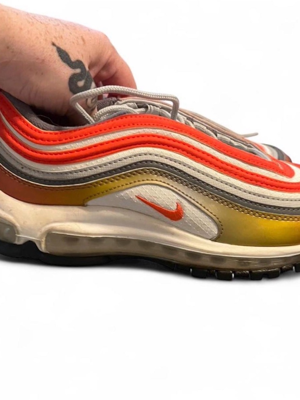 Nike Women’s Air Max 97 — Orange, Yellow & White